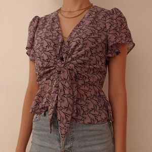 Size XS ASTR THE LABEL purple floral top